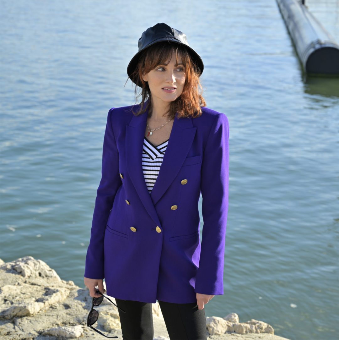 Veste tailleur violette