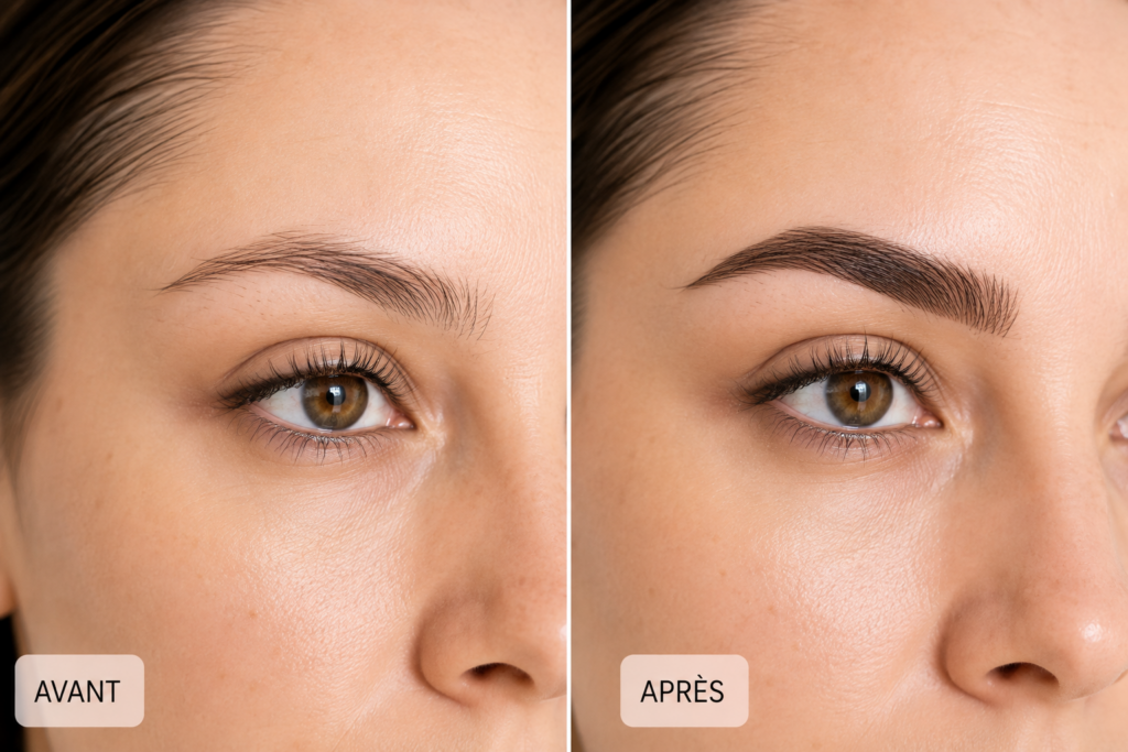 Sourcil avant après